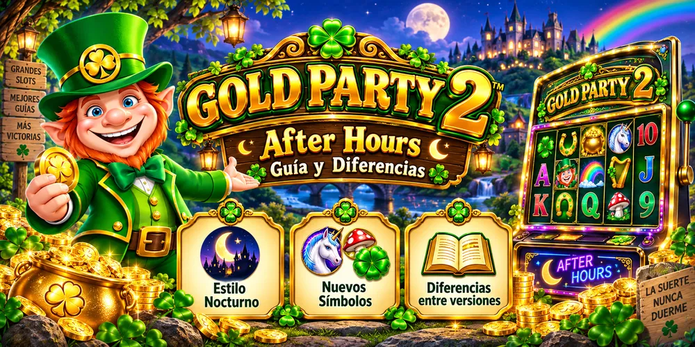 gold party 2 after hours con duende, tragamonedas y guía visual