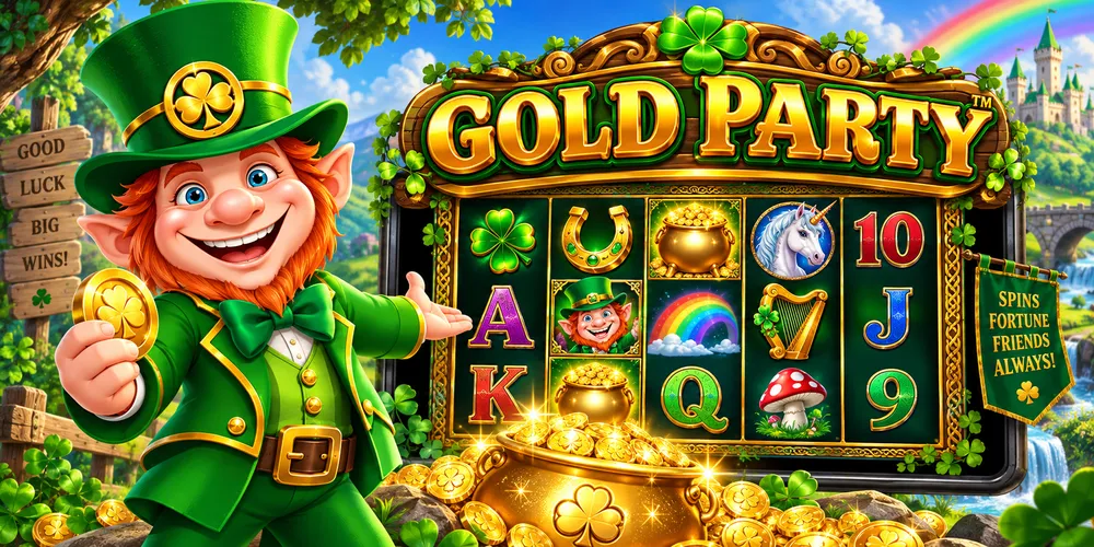 Gold Party tragamonedas con duende, carretes y monedas de oro